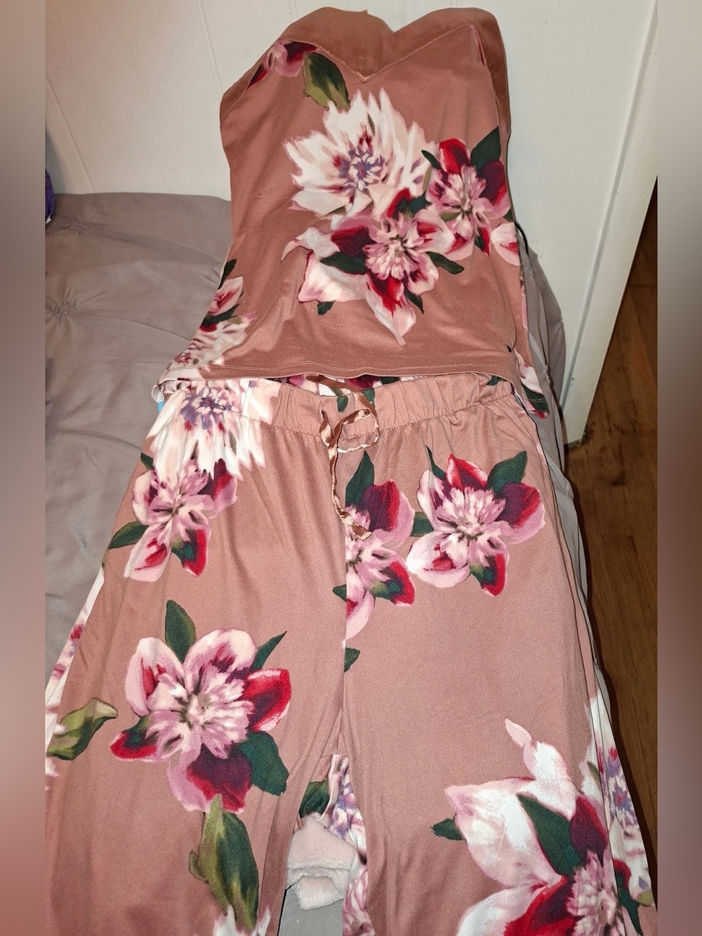Ambrielle Dusty Rose Floral Pajama Set